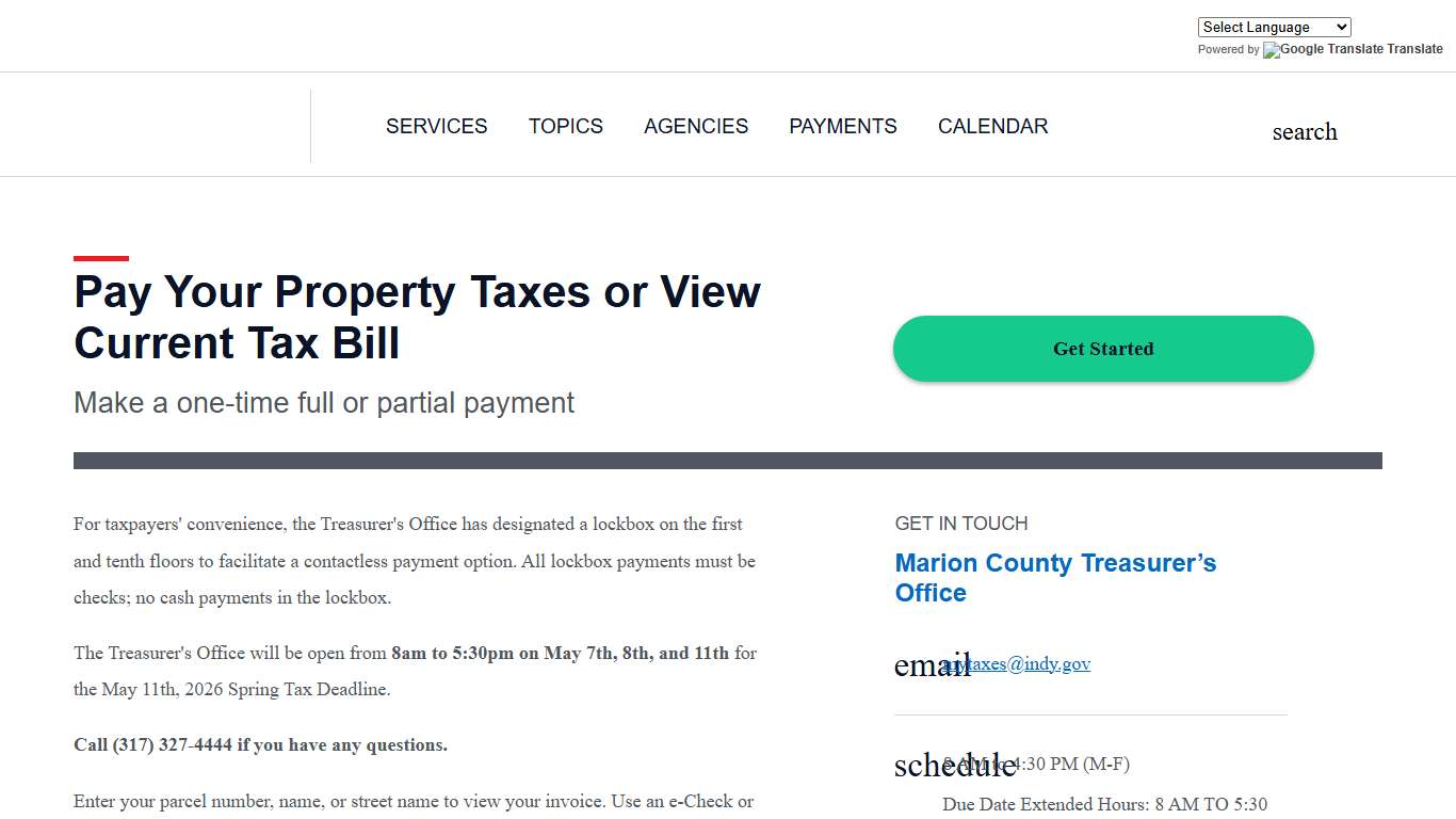 indy.gov: Pay Your Property Taxes or View Current Tax Bill